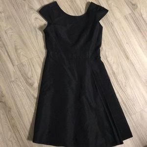 J.Crew Front Pleat Black Dress with V-Neck Back